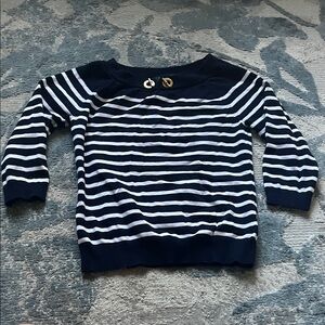 Ralph Lauren Navy and White Striped Sweater